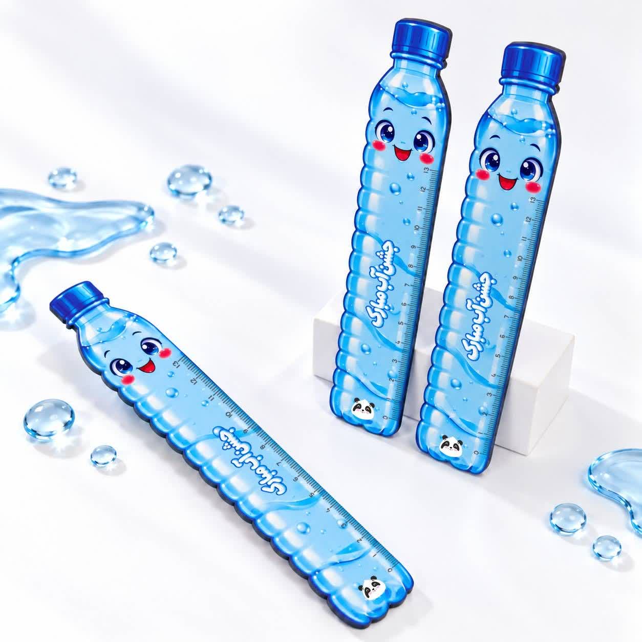 خطکش چوبی جشن آب طرح بطری