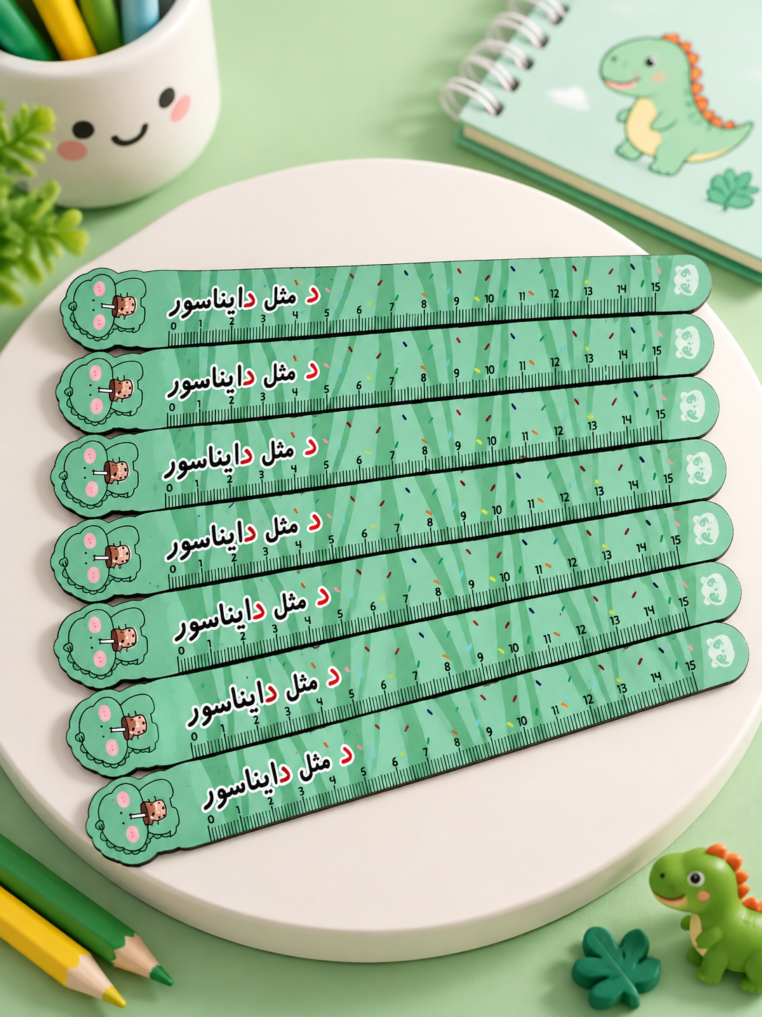 گیفت خطکش چوبی حرف د مثل دایناسور