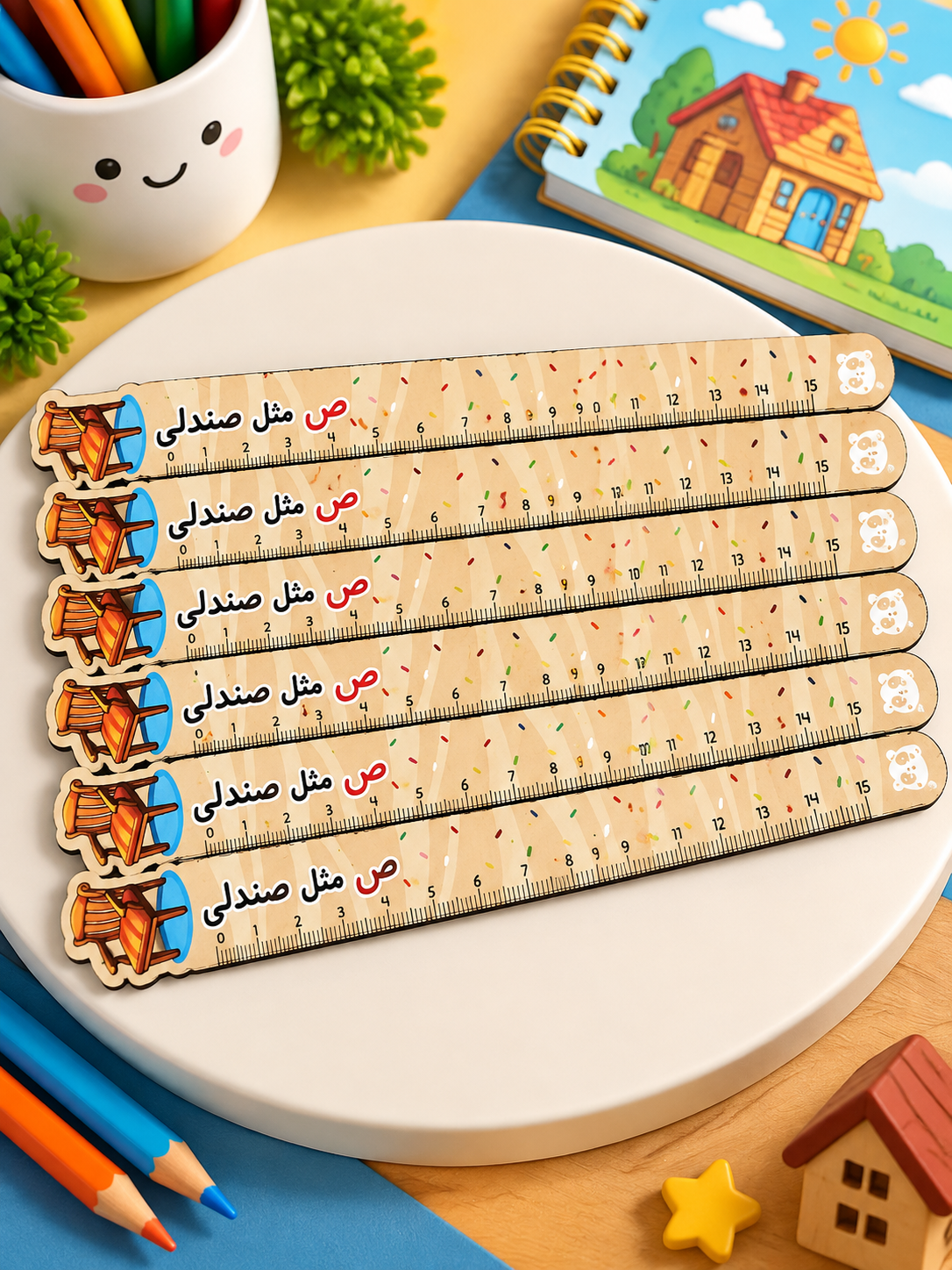 گیفت خطکش چوبی حرف ص مثل صندلی
