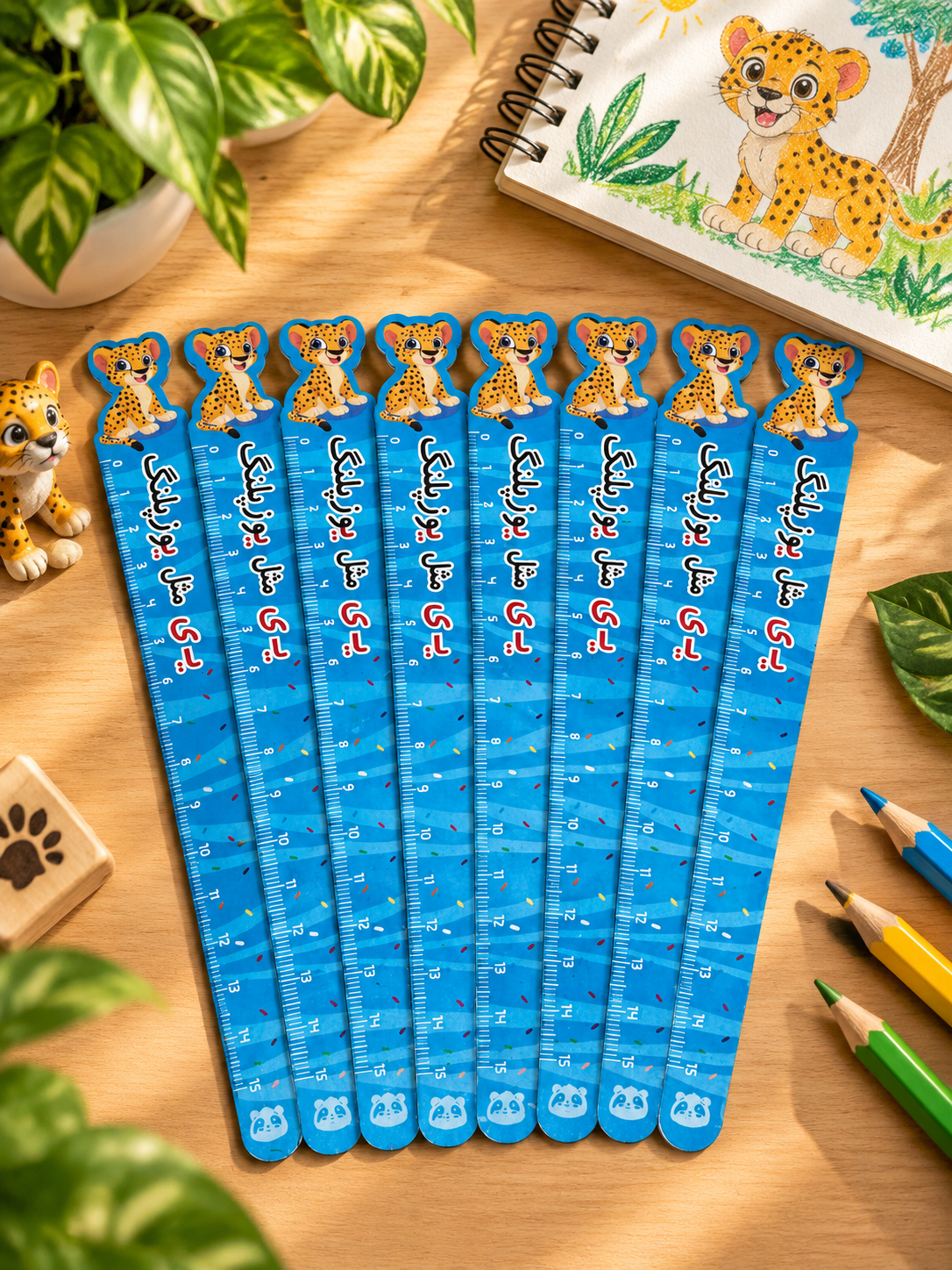 گیفت خطکش چوبی حرف ی مثل یوزپلنگ